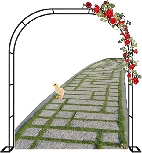 QGBOXDSV Rosenbogen, Garten-Torbogen Aus Metall, Pergola Rankhilfe Verzinkt Rost, Laubengang Rankgestell Mit Sockel Für Verschiedene Kletterpflanzen, Einfache Montage, 6 Größen,180x220x40CM