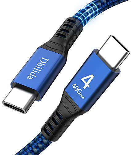 Dbilida 240W Thunderbolt 4 Kabel 3M, 40Gbps USB 4 8K@60Hz, 4K@144Hz, PD3.1, Kompatibel Mit Thunderbolt 3, USB C für iPhone 17, Hub, Dock, MacBook, SSD, eGPU, Mac mini M4 / M4 Pro