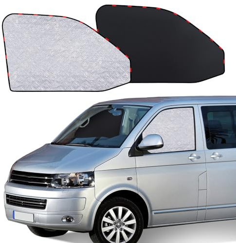 ZATOOTO Sonnenschutz Seitenscheibe für VW T5 T6, Magnetisch Verdunkelung | 2 Stück Autoscheiben Sonnenschutz Innen, VW Bus Camping Reise, UV-Schutz Hitzeschutz