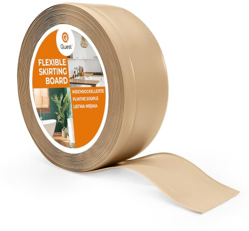 Quest Plinthe Souple PVC 70 x 20 mm Imperméable - Couleur sable, 10 m