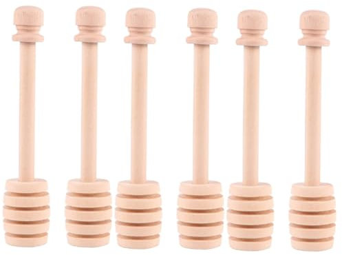 OKUMEYR 24pcs Honey Pot Stirrer Wooden Spoon Stick Natural Stir Bar Honey Dipper for Creamy Foods Mixing