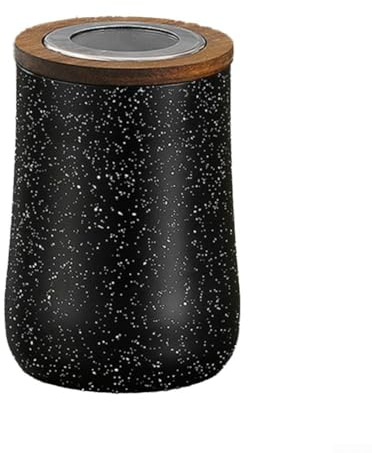 HEBEOT Versiegelter Kaffeebehälter, Kaffee-Vorratsdose für Gewürze, Zucker, Kaffee, Kekse, Süßigkeiten, Mehl, Tee, 9 x 9 x 15 cm (1 l) (Flash Black)