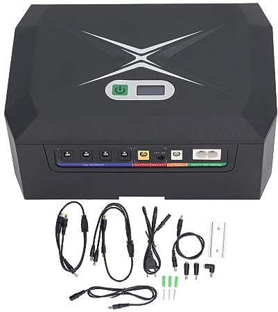 Protector Recargable con POE, Fuente de Alimentación Ininterrumpida, Mini UPS de Respaldo de Batería para Enrutador de Cámara, para Módem, Cámara de Seguridad, Teléfonos