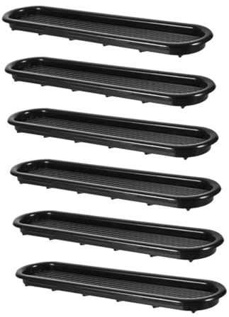 Angoily Cubiertas de Ventilación Ovaladas de Plástico Negro Diseño de Malla Transpirable y Fácil Limpieza para Armarios y Zapateros Modernas Minimalistas Paquete de 6 Piezas
