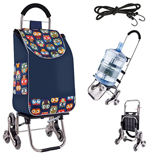 YFSMBD Chariot de Courses 6 Roues en Aluminium avec Sac Impermeable Caddie de Courses Pliable 3 en 1 Sac Grande Capacité Chariot Montant Escalier (E)