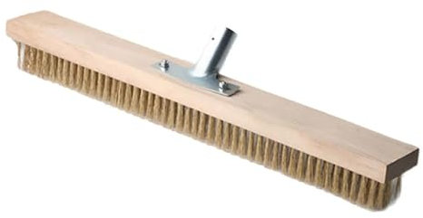 QAUUCP Garden Broom Outdoor Long Handled Stainless Steel Wire Brush Industrial Short Bristle Floor Brush Patio Road Stiff Bristle Brush