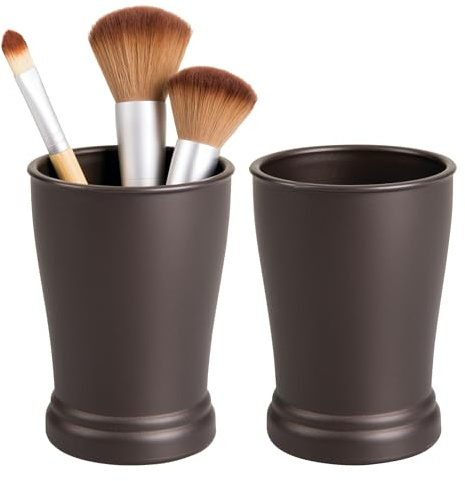 iDesign Plastic Bathroom Tumbler for Countertop or Vanity Storage - Set of 2 - Bronze
