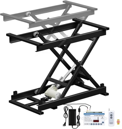 STDZQCWY Tavolo elevatore Elettrico a Forbice, carico 330LB, Piattaforma elevatrice Regolabile in Altezza 195-680MM, 2 metodi di Controllo: Pulsanti e Telecomando, Accessori per la casa Intelligente
