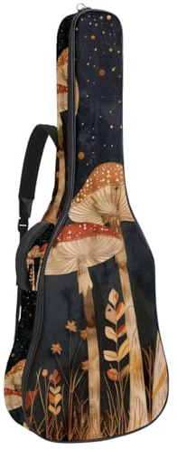 Gitarrentasche in voller Größe, wasserdichte Gitarren-Abdeckung, Tragetasche für akustische klassische E-Gitarren, Palmen-schwarzes Muster, Mehrfarbig 04, 42.9x16.9x4.7 in, Lässiger Tagesrucksack