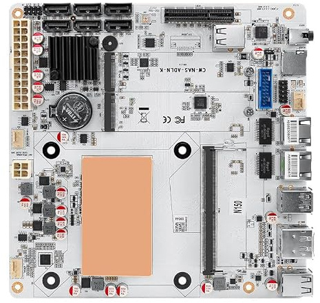 N150 Carte mère industrielle NAS 4 cœurs Processeur faible puissance 2 x 2,5 G i226 M.2 6 x SATA 2 x M.2 NVMe 2280 1 x PCIe 3.0 x 4 1 x TF double écran 4K
