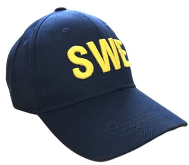 Sverigekeps Mörkblå - Marinblå nationskeps - Blågul - Gulblå - SWE - Sverigeflagga - Sverigesupporter - Onesize - Vuxna - Bomull