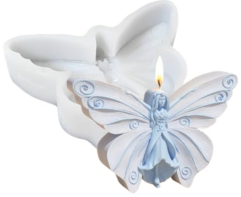 Moldes para velas, molde de jabón de yeso, moldes de resina epoxi de cemento y hada de mariposa, para manualidades, hogar, habitación, decoración de bodas