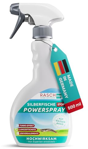 RASCH HOME DEFENDER® Silberfisch Spray [500ML] - Mittel um Silberfische zu bekämpfen - Sprühmittel gegen Silber Fische - Mittel gegen Silberfischchen für Wohnräume - Papierfische bekämpfen