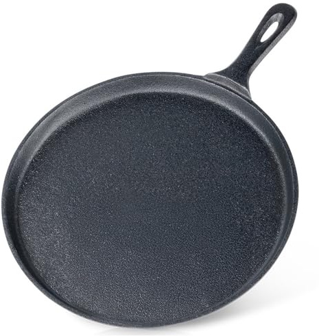 Vilde Poêle en fonte pour crêpes, poêle à crêpes, poêle en fonte, 26 cm