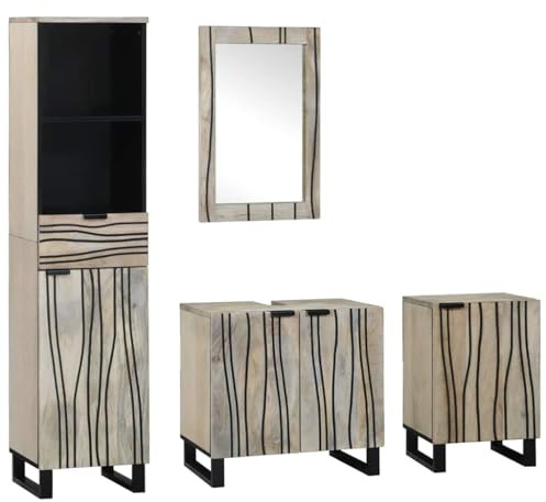 WSJHUHK Juego de muebles de baño, 4 piezas, color marrón nogal, 38 x 33 x 160 cm, muebles de baño, juego de muebles de baño