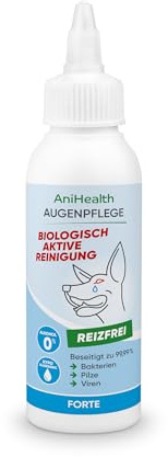 Bioseptika HOCl – Augenreiniger für Hunde – Reinigung + reizfreie Desinfektion – beseitigt Sekrete, Schmutz, Tränenflecken + 99,99% der Bakterien, Viren – hypoallergen, dermatologisch sehr gut | 100ml