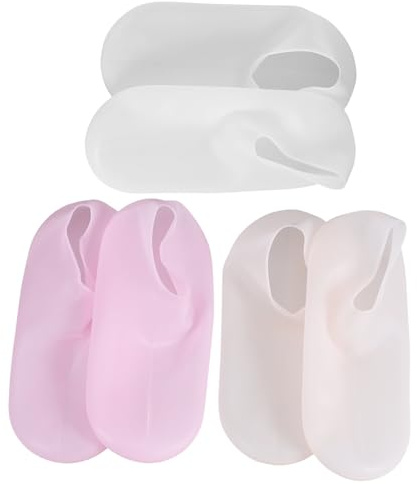 PENIKOKO 3 Paar Silikonsocken Fußpflegeprodukte mit Feuchtigkeitsspendender Wirkung und Auslaufsicherem Design für Reise und Hotel zur Behandlung Trockener Rissiger Füße