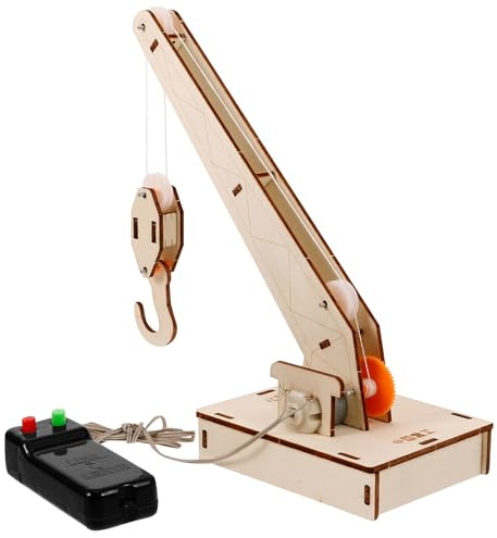 FIXOSHEE Stem Lernset Kran Modell Bausatz für Physik Experimentierspielzeug mit Zahnrädern und Fördert Kreativität Handwerkliche Fähigkeiten und Naturwissenschaftliches Zufällige Farbe