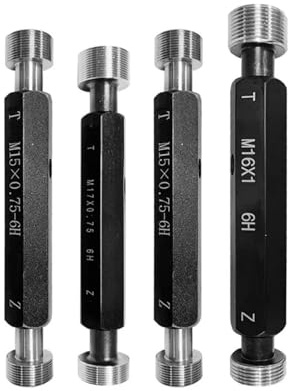 Calibrador de rosca de doble extremo, Calibre de tapón rosca M48-M100 Métrico Estándar 6H Acero 1 ud(M60X5.5-6H)
