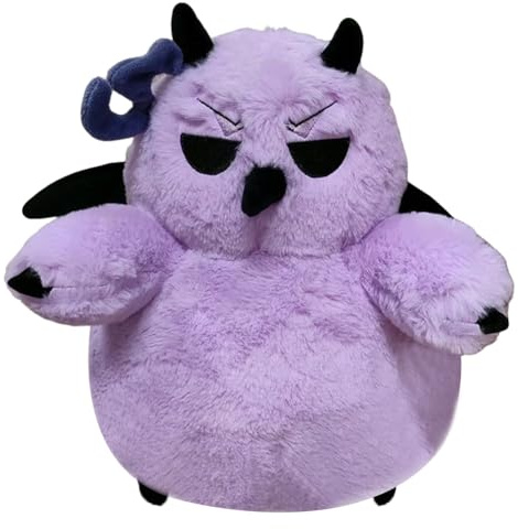 DEXSHUN Naberius Kalego - Cuscino in peluche a forma di anime morbido, colore viola/bianco, 30 cm