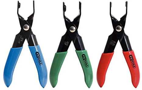 KS Tools 115.1090 Juego de tenazas para tuberías de carburante, 3 pzs