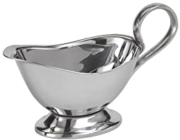 APS 40204 Salsera, acero inoxidable, para asados y postres, 16 x 7,5 cm, H: 9 cm, acero inoxidable 18/8, capacidad: 0,125 litros
