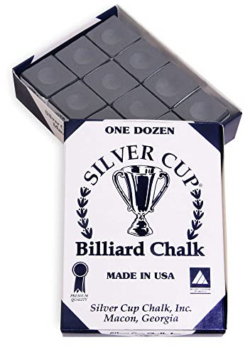 (Charcoal) - Silver Cup Billiard CHALK - ONE DOZEN