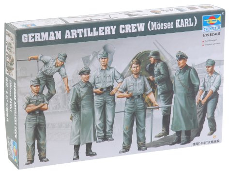 Trumpeter 00409 Modellbausatz Deutsche Artillerie Besatzung für Mörser Karl, Erdtöne, Grün, Braun