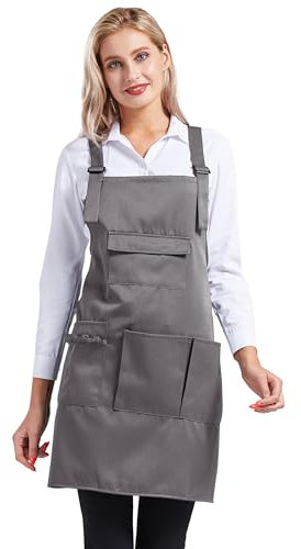 Nanxson Delantal unisex para peluquería, delantal de trabajo, para el jardín o para tareas domésticas, ajustable, con bolsillos CF3010