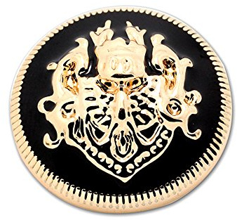 Metall-Knöpfe, Nähknöpfe, Mantelknöpfe, DIY, doppeltes Löwenmotiv, 10er-Pack, Gold-Schwarz, Gold / Schwarz, 23 mm