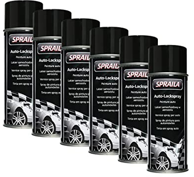 Kwasny Schwarz Glänzend Lackspray 500Ml Spraydose Glanz Autolack Sprühlack 300 905 6X