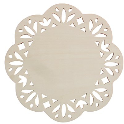 colorcoop sottopiatto Fiore in Legno Intagliato (3 Pezzi)