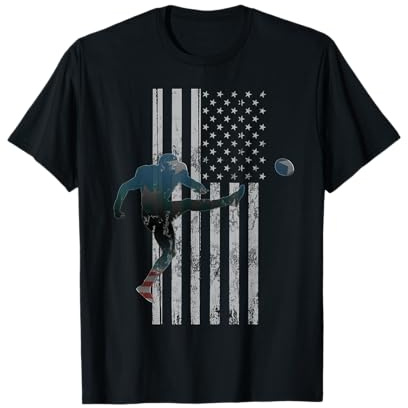 Football T-Shirt, American Flag USA Team Gift Kicker T-Shirt