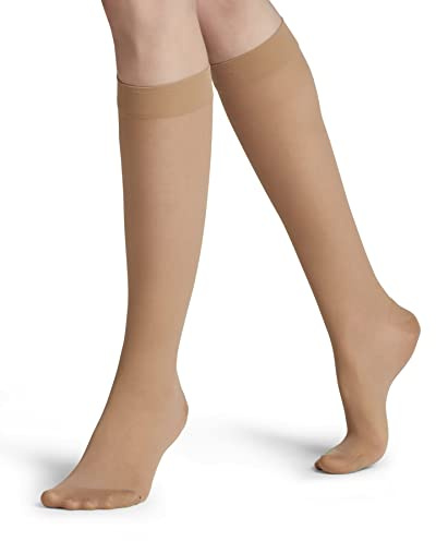 FALKE Lufthansa Travel & Comfort Damen Energize 30 DEN Kniestrümpfe feines weiches Material halb blickdicht Kompression druckfreier Komfortbund lange Reisen Sitzen bessere Durchblutung 1 Paar