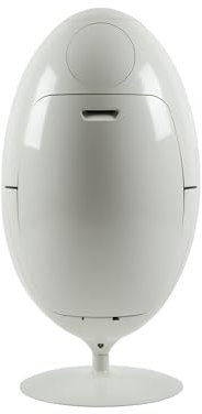SoldiDesign Ovetto Contenitore per la Raccolta Differenziata, 54 Litri (3 Scomparti da 18 Litri), Cestino per Interno o Esterno, Pattumiera Cucina, Bidone Design Bianco