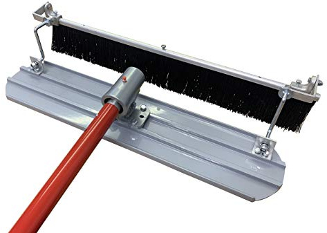 Concrete Finishing Broom Brush Kit with Magnesium Bull Float Options Concrete Tools (4ft Concrete Broom, Mag Bull Float Kit, 1 Pole)