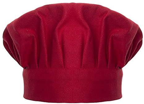 TOPTIE Toque de Chef de Cuisine Béret de Cuisinier Chapeau de Cuisine réglables en Toile de Coton pour Enfant et Adulte