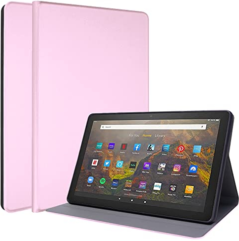 TECHGEAR Kluger Hülle für neu Amazon Fire HD 10 / HD10 Plus (2021/11. Generation) Slim Smart Case Dreifach Gefaltete Standabdeckung mit Eckenschutz [Auto Schlaf/Wach] - Lavendel