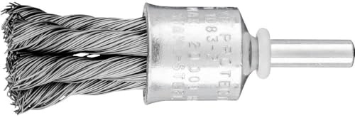 PFERD TOOLS Pinselbürste gezopft PBG | Ø 19mm Schaft-ø 6mm Stahl-Draht-ø 0,35 | 43298009 – für Geradschleifer, Bohrmaschinen, Biegwellen