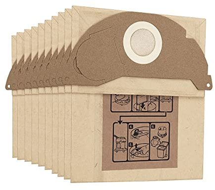 Jajadeal Pack of 10 Dust Bags for Kärcher WD2 MV2 6.904-322.0 Paper Filter Bags