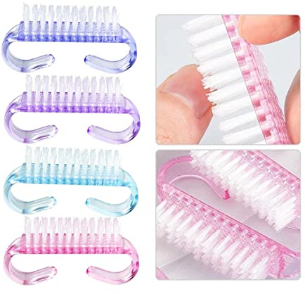 PKOUVOO 4 Pezzi Spazzola Maniglia per Unghie Spazzola per Pulizia per Unghie Spazzola di Plastica per Pulizia (multicolore)