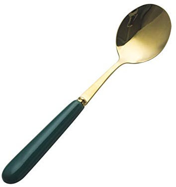 4 stücke Abendessen Set Besteck Keramikgriff Edelstahl Geschirr Set Verhindern Wärmeleitungsmesser Messer Gabel Löffel Geschirr Set essgeschirr (Color : Yellow)