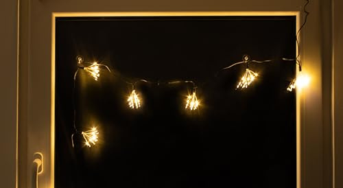 Spetebo LED Deko Lichterkette mit Lichterbüscheln warm weiß 200 cm 70 LED | Garten Deko Beleuchtung, Outdoor Büschel Lichtervorhang, Timer, Batterie betrieben, für Außen
