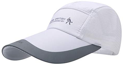 Casquette de Baseball Séchage Rapide Casquette Visière Longue Homme Femme Chapeau de Soleil Chapeau de Sports Protection Contre Soleil Casquette Cap Snapback Hat de Pêche Alpinisme Golf (Blanc maille)