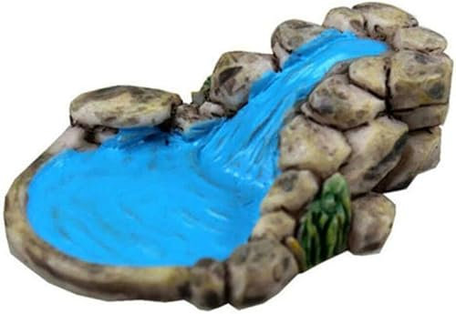 Miniatura Cascada Estanque Resina Jardín Accesorios Micro Paisaje Adorno para Acuario Flor Maceta Decoración, Resina, normal