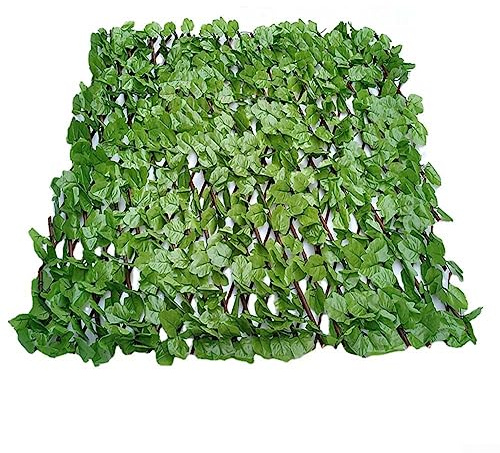 URPIZY Clôture de lierre artificiel, treillis de lierre, clôture extensible pour intimité, treillis avec feuilles artificielles, décoration de feuilles de lierre artificielles pour décoration