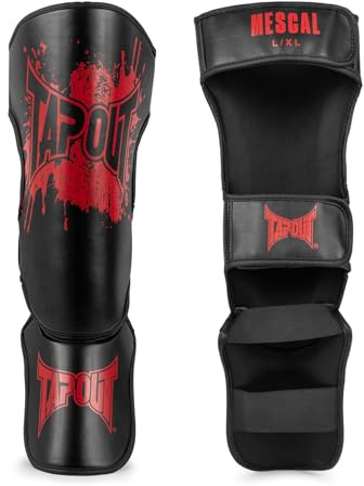 Tapout Schienbeinschoner aus Kunstleder (1 Paar) Mescal L/XL, Black/Red
