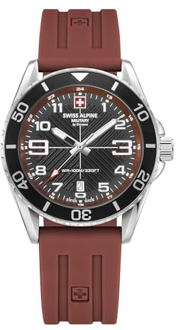 Swiss Alpine Military Herren Armbanduhr Raptor mit Silikonarmband, 10 Bar, 42 mm, 70.291.836
