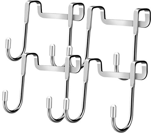 Garneck 4 Stück Doppelhaken Türhaken Rückseite des Türhängers über dem Glasduschhaken Handtuchhalter Kleiderbügel Organizer-Aufhänger für die Hintertür Haken zum Aufhängen an der Tür