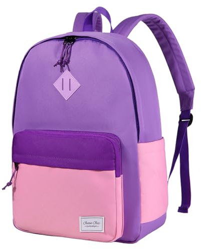 Chase Chic Rucksack Kinder,Leichter Schulrucksack Jungen Mädchen,Wasserabweisender Kinderrucksack Schulranzen für 6-14 jahre,Lila